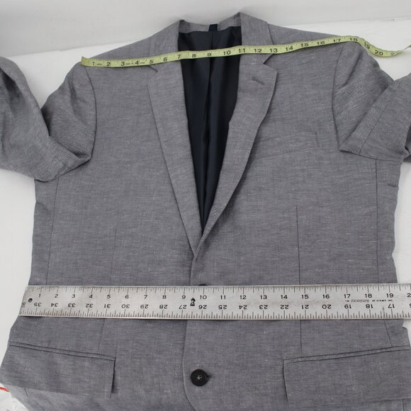 J crew sport coat mens 40R slub linen Thompson two button gray notch lapel - Picture 8 of 12
